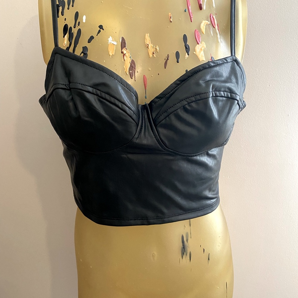Pleather Crop Top